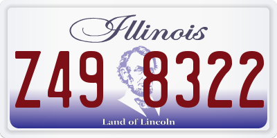 IL license plate Z498322