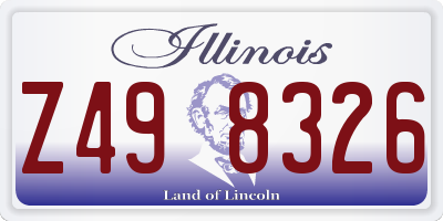 IL license plate Z498326