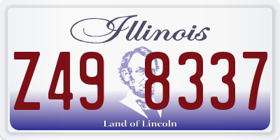 IL license plate Z498337