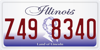 IL license plate Z498340
