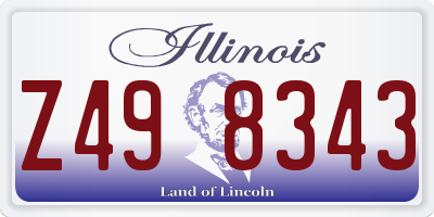 IL license plate Z498343