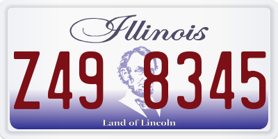 IL license plate Z498345