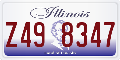 IL license plate Z498347