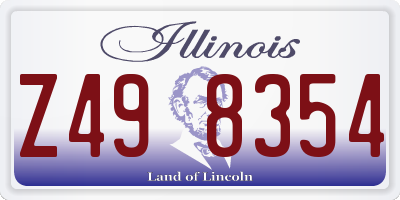IL license plate Z498354