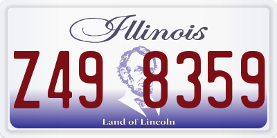 IL license plate Z498359