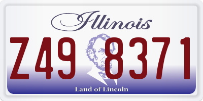 IL license plate Z498371