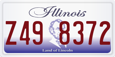 IL license plate Z498372