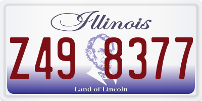 IL license plate Z498377