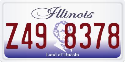 IL license plate Z498378