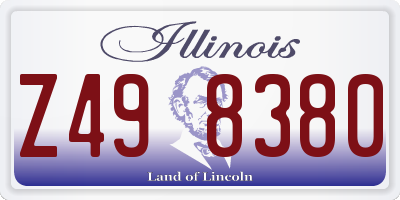 IL license plate Z498380