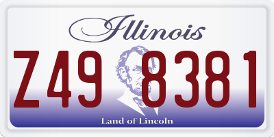 IL license plate Z498381