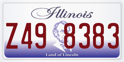 IL license plate Z498383