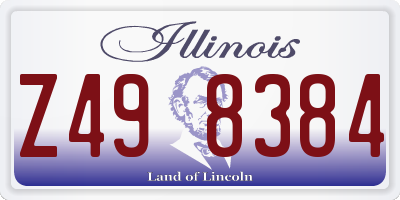 IL license plate Z498384