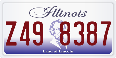 IL license plate Z498387