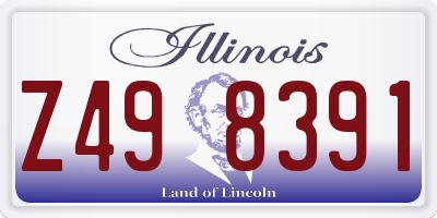 IL license plate Z498391