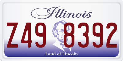 IL license plate Z498392