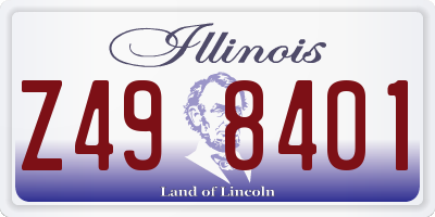 IL license plate Z498401