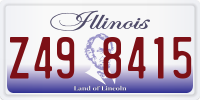 IL license plate Z498415