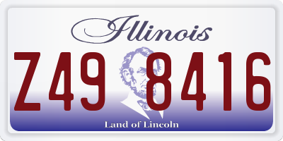 IL license plate Z498416