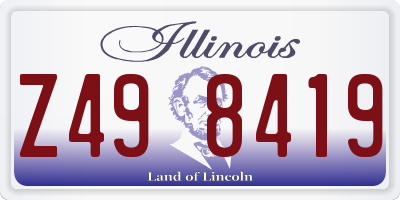 IL license plate Z498419
