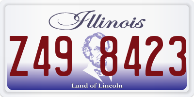 IL license plate Z498423