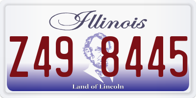 IL license plate Z498445