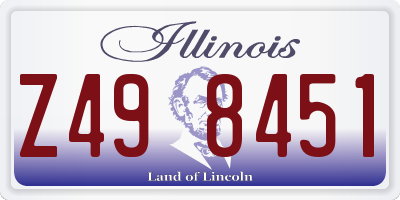 IL license plate Z498451