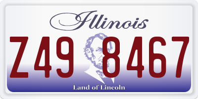 IL license plate Z498467