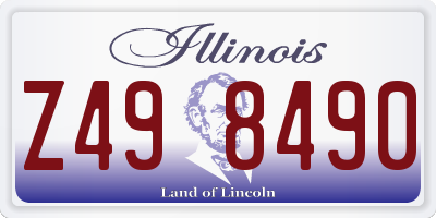 IL license plate Z498490