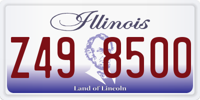 IL license plate Z498500