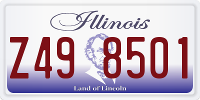 IL license plate Z498501