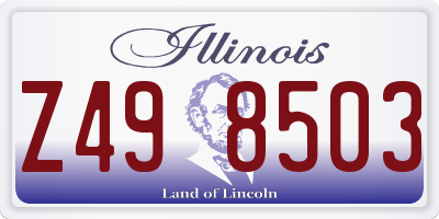 IL license plate Z498503