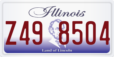IL license plate Z498504