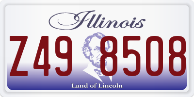 IL license plate Z498508
