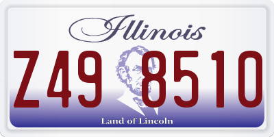 IL license plate Z498510