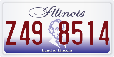 IL license plate Z498514