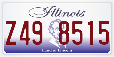 IL license plate Z498515