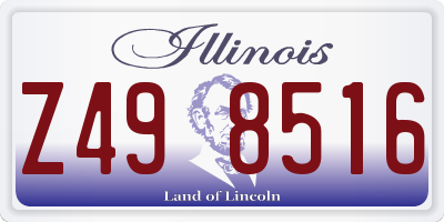 IL license plate Z498516
