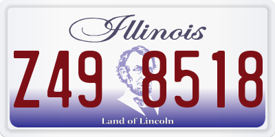 IL license plate Z498518