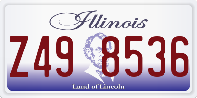 IL license plate Z498536