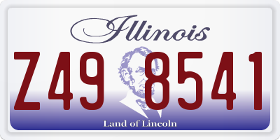 IL license plate Z498541