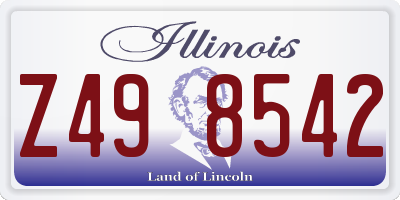 IL license plate Z498542