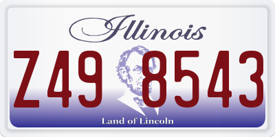 IL license plate Z498543