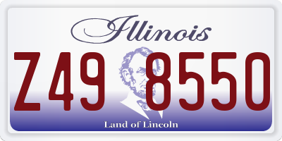 IL license plate Z498550