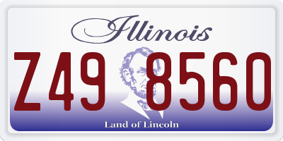 IL license plate Z498560