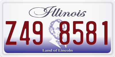 IL license plate Z498581