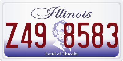 IL license plate Z498583