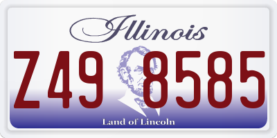 IL license plate Z498585