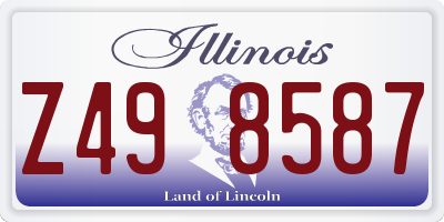 IL license plate Z498587