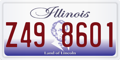 IL license plate Z498601